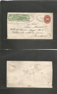 MEXICO - Stationery. 1895 (14 Enero) Lagos - Mexico DF (15 Enero) Beginning Of "Plate Worn" 15c WF Intense Yellow Green  - Mexique