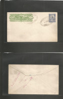 MEXICO - Stationery. 1896 (22 Marzo) Orizava - Mexico DF. Wells Fargo Dark Yellow Green 10c + 5c Blue Militar Issue Stat - Mexique