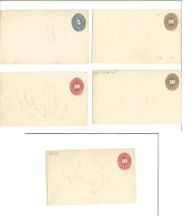 MEXICO - Stationery. C. 1889-91. Large Numeral Issue Stationary Envelope With Watermark. Collection Of Five Diff. VF. - Mexique