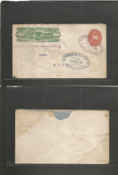 MEXICO - Stationery. 1893 (10 Mayo) Guadalupe - Lagos (11 Mayo) Wells Fargo 15c Green 10c Red Numeral Stationary Envelop - Mexique