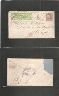 MEXICO - Stationery. 1897 (4 April) Gjara - DF Mexico Wells Fargo Yellow Green 10c Militar Adtl Stat Env, Oval Cachet Ov - Mexique