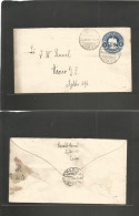 MEXICO - Stationery. 1900 (20 Junio) Leon - DF Mexico. 5c Blue Eagle Embossed Stat Env. XF Nice Item. - Mexique