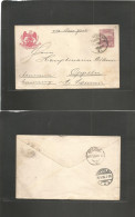 MEXICO - Stationery. 1898 (11 Sept) Monterrey - Germany, Oppeln (26 Sept) 10c Lilac Multifkd Issue SPM Stat Env. Fine Us - Mexique
