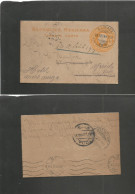 MEXICO - Stationery. 1912 (21 Sept) Ojinaca, Chihuahua - Jalapa, Veracruz, Fwded To Merida, Yucatan (5 Oct) 5c Yellow Em - Mexique