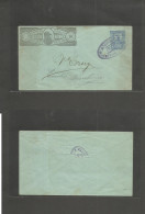 MEXICO - Stationery. 1897 (3 Ago) Express Hidalgo 10c Blue On Greenish Paper 5c Blue Military Issue Stat Env. Tlacotalpa - Mexique