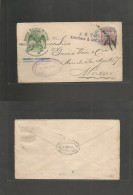 MEXICO - Stationery. 1895 (3 Junio) Salvatierra - DF. Express Nacional Mexicano + Ferrocarril Nacional Mexicano Oval Cah - Mexique