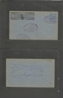 MEXICO - Stationery. 1897 (20 Ene) Express Hidalgo 10c Black On Blue Paper Diagonal Lines 5c Blue Military Issue Oval Re - Mexique