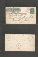 MEXICO - Stationery. 1886 (18 Feb) DF - USA, NYC (26 Feb) Express Walls Fargo 6c Medallion Green Overprinted Issue Stat  - Mexique