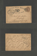 MEXICO - Stationery. 1891 (12 Dec) Regla - Germany, Braunschweig 3c Lilac Numeral Stat Card, Oval HUASCA, Hidalgo Town N - Mexique