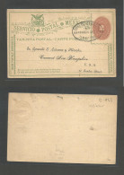 MEXICO - Stationery. C. 1885. Barranca Del Lobo (Wolf) Tamaulipas - Usa, Concord, NH. 2C Medalion SPO Stat Card. Fine Us - Mexico