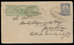 MEXICO - Stationery. 1896 (17 June). Ciudad De Mexico - Zacatecas. Interesting. Express Wells Fargo 5c Mulitas Issue Sta - Mexico