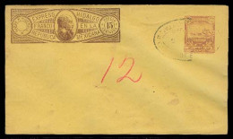 MEXICO - Stationery. C.1895. 15c. Express Nacional Hidalgo Yellow Paper Stat Env 10c Mulitas. Cancelled Used As A Furthe - Mexico
