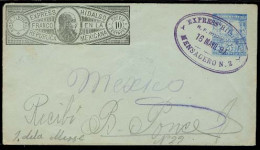 MEXICO - Stationery. 1897 (16 Mayo). Mexico Hidalgo Stat Env 5c Mulitas / Express Mesagero 2 / To DF. Scarce And VF. - Mexico