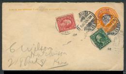 MEXICO - Stationery. 1914 (10 July). Nogales - USA. CGM Stat Env + US Mixed Fkd Env / Nebraska Cds. Fine Comb. - Mexico