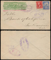 MEXICO - Stationery. 1895. Hermosillo - USA / CA. Express Wells Fargo Env With Mulitas Issue Stamp + US 2 Cts. VF Combin - Mexico