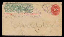 MEXICO - Stationery. 1888. Leon - Gjara. 10c Stat Env + W. Fargo. Creased. Scarce Used. - Mexico