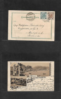 MONTENEGRO. 1898 (21 Feb) Austria Postal Admin. Herceg Novi, Castelnuovo - Serbia, Belgrade (12 Feb, Gregorian) Fkd View - Montenegro