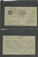 MONTENEGRO. 1890 (20 May) Cettinje - Styria, Austria (26 May) Via Farkas Falva. Early Green Stat Card, Proper Long Famil - Montenegro