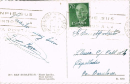 54444. Postal SAN SEBASTIAN 1959. Vista Monte Igueldo - Storia Postale