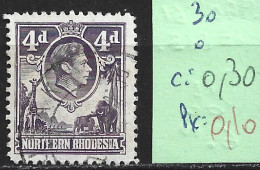 RHODESIE DU NORD 30 Oblitéré Côte 0.30 € - Northern Rhodesia (...-1963)