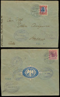 Mexico - XX. 1914 (26 Dic). San Andres Tuxtla, Ver - Cuba. Registered Violet Cachet Ovptd 20c / Cds + Another On Reverse - Messico