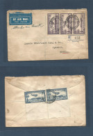 NEW ZEALAND. 1937 (26 April) Castle Cliff - England, Ipsich. Air Registered Multifkd Front + Reverse (5 Stamps) At 21d R - Sonstige & Ohne Zuordnung