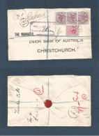 NEW ZEALAND. 1899 (2 May) Rakaia - Christchurch (5 May) TPO Usage. Local Registered Multifkd Envelope. Lovely Item. - Sonstige & Ohne Zuordnung