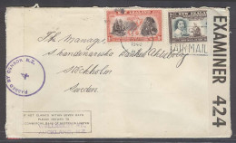 NEW ZEALAND. 1940 (22 Aug). Auckland - Sweden. Multifkd Doble Censored Env Dest. VF. - Sonstige & Ohne Zuordnung