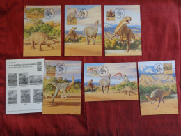 1993 - FDC - AUSTRALIA'S DINOSAUR ERA, COMPLETE SERIES, 6 MAXI CARDS - Collections (sans Albums)