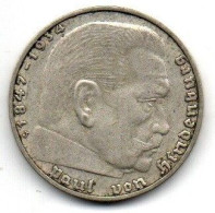 Deutsches Reich - 2 Mark - 1937 - J - Silber - Hindenburg - 2 Reichsmark