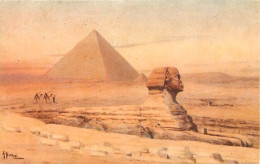 Egypte - Gizeh - Giza - The Great Pyramid Of Giza Built By Cheops - Art Peinture - CPA - Voir Scans Recto-Verso - Guiza