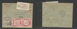 PARAGUAY. 1936 (15 May) Asuncion - Switzerland, Luzern (10 June) Registered Multifkd Env Incl Chaco War Map Issue, Tied  - Paraguay