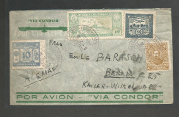 PARAGUAY. 1935 (6 July). Asuncion - Germany, Berlin. Via Ai Condor Air Mutifkd Env Lilac Air Paraguay Europe Interoceani - Paraguay