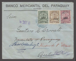 PARAGUAY. 1909. Asuncion - Germany. Multifkd Env 1908 + 1909 Ovptd Issue Mixed Blue Cds. Fine. 75c Rate. - Paraguay