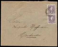 PARAGUAY. 1897. Asuncion - Uruguay. Env Fkd 5c Vert Pair Cds. Fine. - Paraguay