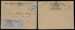 PARAGUAY. 1897 (20 June). Asuncion - Argentina. Env Fkd 10c Blue Single Cds. Reverse Advertising Env. Glicerina Store /  - Paraguay