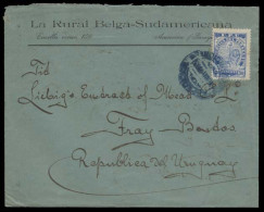 PARAGUAY. 1905 (18 May). Rural Belga - Sudamericana. Asuncion - Fray Bentos / Uruguay. Fkd Env 30c Large Margins. V Scar - Paraguay