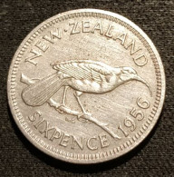 NOUVELLE ZELANDE - NEW ZEALAND - 6 PENCE 1956 - Elizabeth II - KM 26.2 - Nuova Zelanda