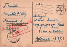 ! 1945 Notganzsache Aus Hamburg Aumühle Gel. N. Eutin Korpsgruppe Von Stockhausen - Emergency Issues British Zone