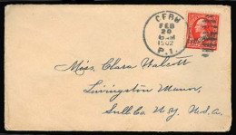 PHILIPPINES. 1902 (Feb 20). US - Philippines War. Cebu - USA. 2c Fkd Env. Civilian Control Period After January 1 - 1902 - Philippines