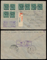 PHILIPPINES. 1938. Manila - Germany. Registered Multifkd Env. Arnacal Special Flight Ovpt 16c X8 Stamps. Special Cachet  - Philippinen