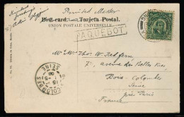 PHILIPPINES. 1908. Manila - France. PPC. Birds View Fkd 2c Hong Kong Cds + Paquebot Box. Vf Unusual Item. - Philippines
