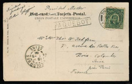 PHILIPPINES. 1908. Manila - France. PPC. Birds View Fkd 2c Hong Kong Cds + Paquebot Box. Vf Unusual Item. - Philippinen