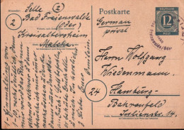 ! 1946 Ganzsache Aus Bad Freienwalde Mit Gebühr Bezahlt Stempel - Storia Postale