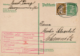 GERMANY WEIMAR REPUBLIC 1927 POSTCARD  MiNr P 170 SENT TO CHEMNITZ /BAHNPOST/ - Postkarten