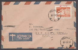 POLAND. 1951 (26 Jan). Groszy. Poznan -  SUA. Single Fkd Ovptd Red Type Airmail. Envelope. Unusual So. VF Displaced Ovpt - Altri & Non Classificati