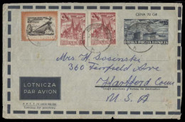 POLAND. 1957 (21 Oct). Swiebodzide - USA. Air Stat Lettersheet + 3 Adtl Stamps. Fine. - Altri & Non Classificati