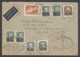 POLAND. 1951 (21 April). Groszy Ovptd. Warsaw - USA (NY 26 April). Ar Reg Multifkd Mixed Color Issue. - Altri & Non Classificati