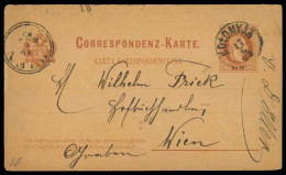 POLAND. 1883. Kotomyja - Wien. Austria 2k Brown Stat Card. Fine. - Altri & Non Classificati