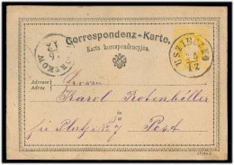 POLAND. 1875. Uszieczko / Driester - Pest / Hungary. 1st Issue Austria Bilingual (Polish) Stat Card / Central Cds (35 Mp - Altri & Non Classificati